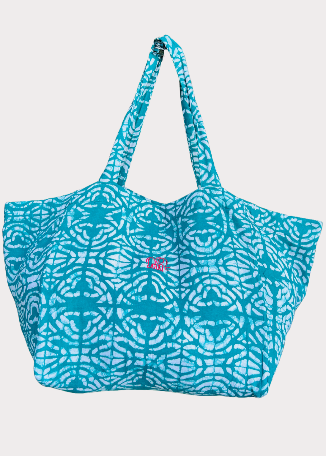Adire Oba Green XL Fold Bag | Tutu Pikin